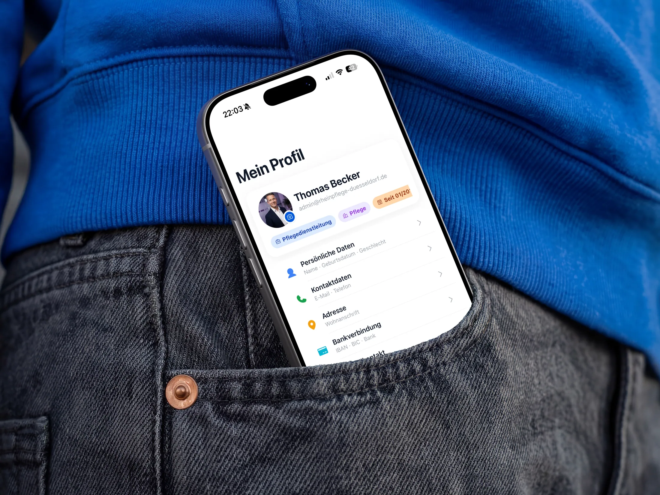 CM Ambulant auf einem Smartphone im Pflegealltag